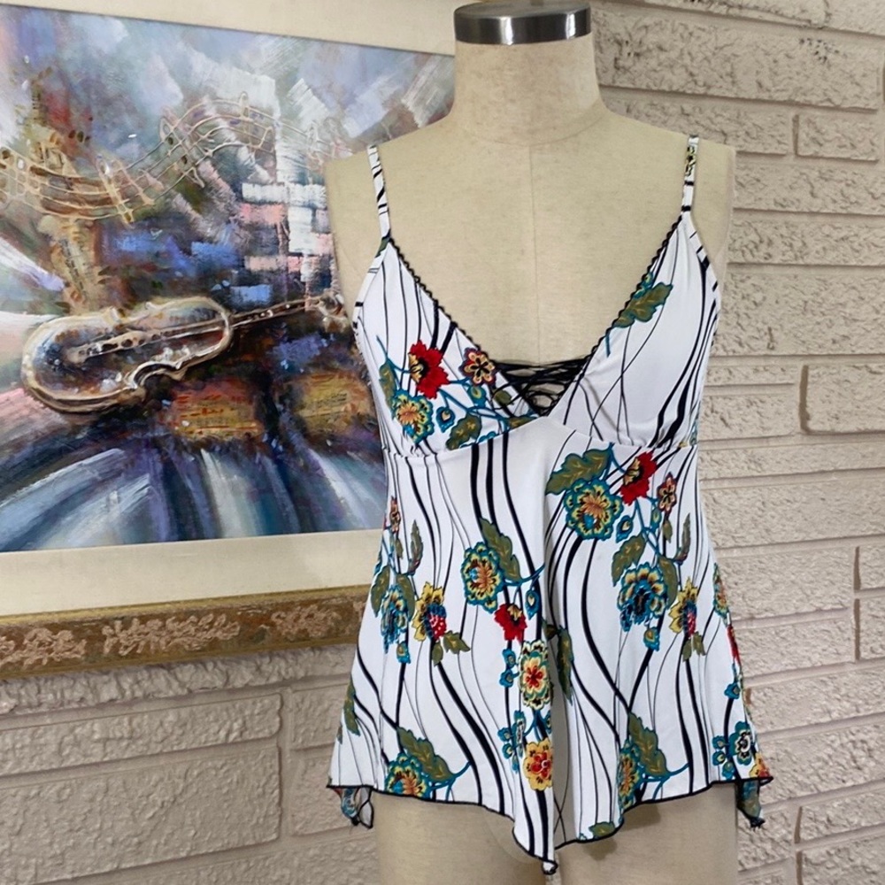 Steps Floral Asymmetrical Hem Camisole